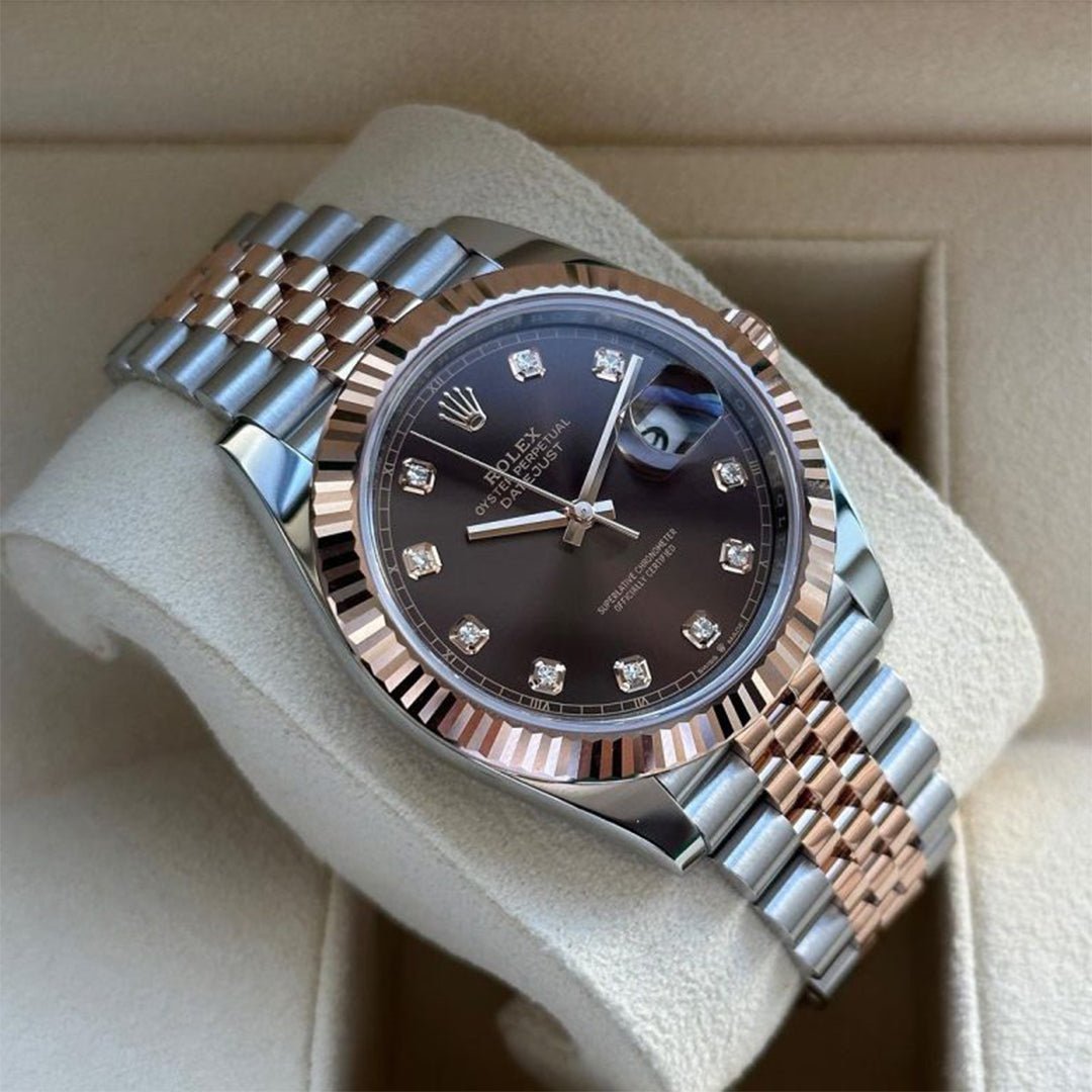 Rolex Datejust Rosegold Gold Diamond Metal Watch  comInline Delivery Info