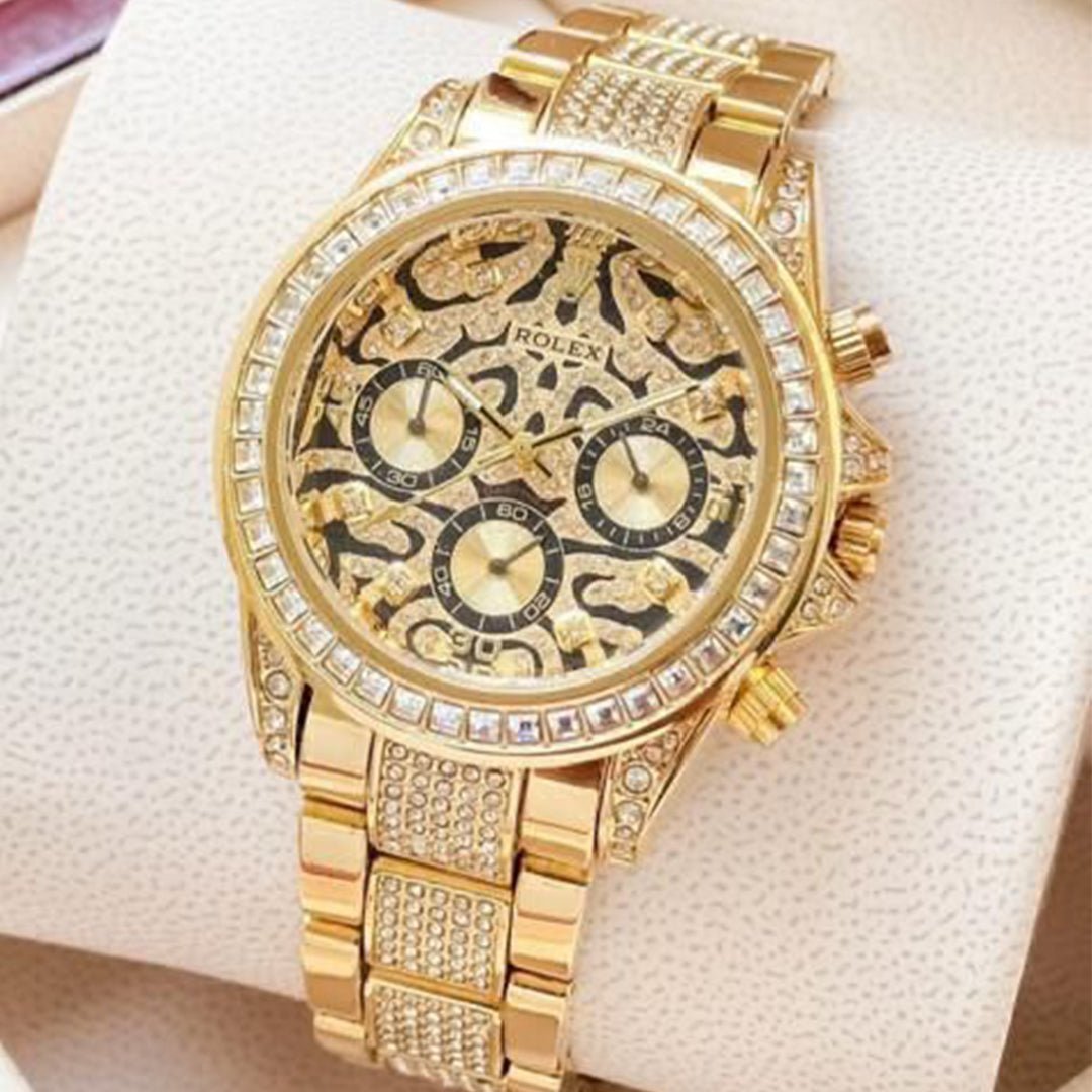 Rolex Daytona Tiger Gold Diamond Metal Watch comInline Delivery Info